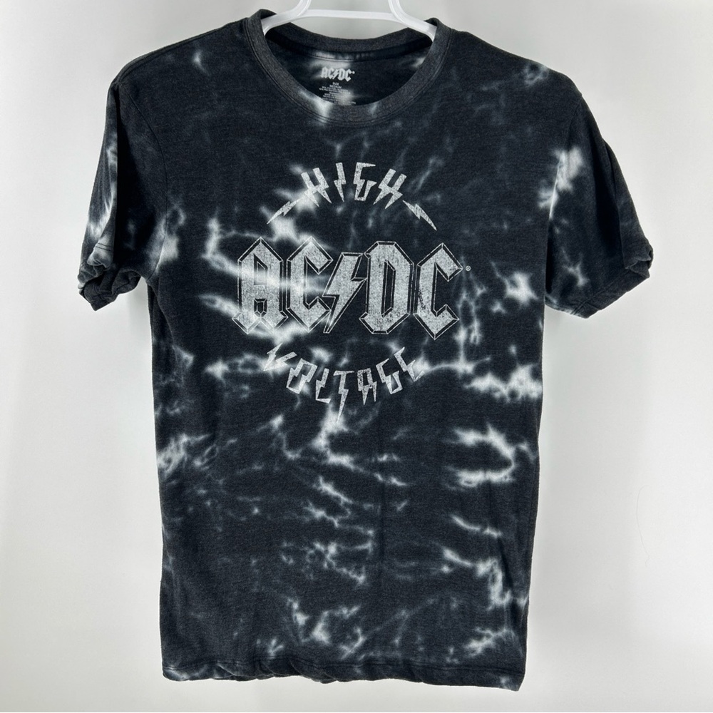 AC/DC High Voltage Black and White Tie-Dye Tee